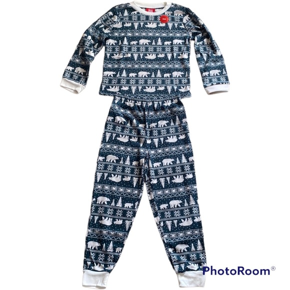 Bear Fair Isle Printed Pajama Set sz. 6/7 - Picture 2 of 8